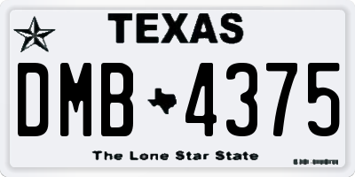 TX license plate DMB4375