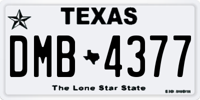 TX license plate DMB4377