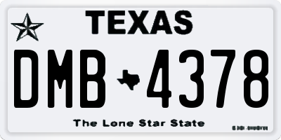 TX license plate DMB4378