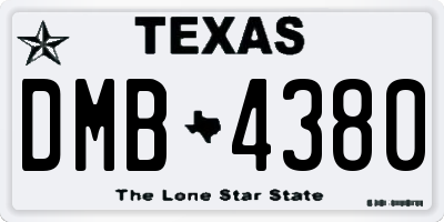 TX license plate DMB4380