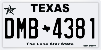 TX license plate DMB4381