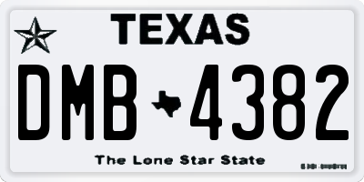 TX license plate DMB4382