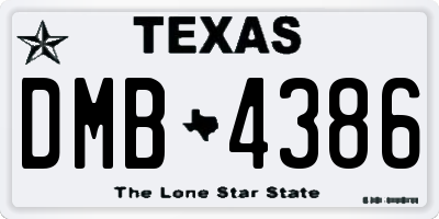 TX license plate DMB4386