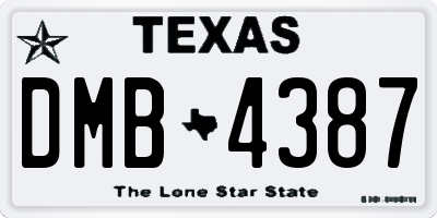 TX license plate DMB4387