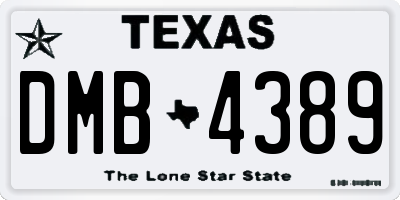 TX license plate DMB4389