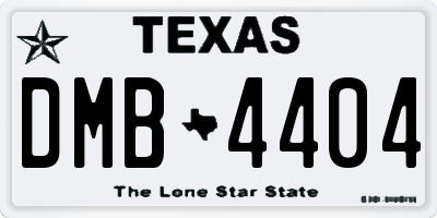 TX license plate DMB4404