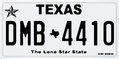 TX license plate DMB4410