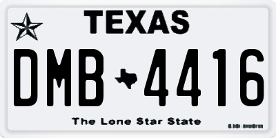 TX license plate DMB4416