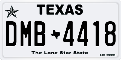 TX license plate DMB4418
