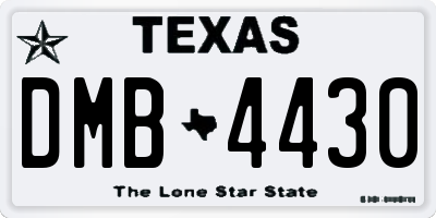 TX license plate DMB4430