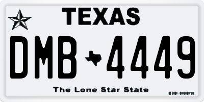 TX license plate DMB4449