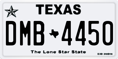 TX license plate DMB4450