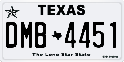 TX license plate DMB4451