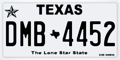 TX license plate DMB4452