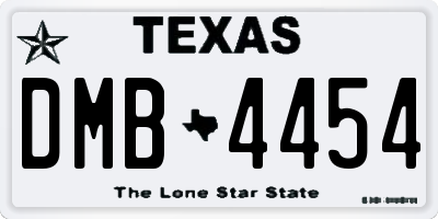 TX license plate DMB4454