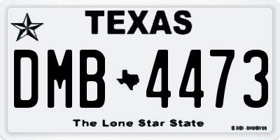 TX license plate DMB4473