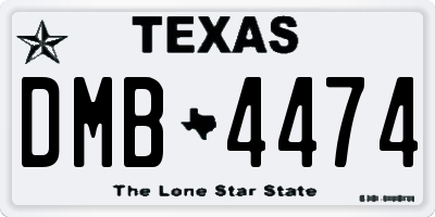 TX license plate DMB4474