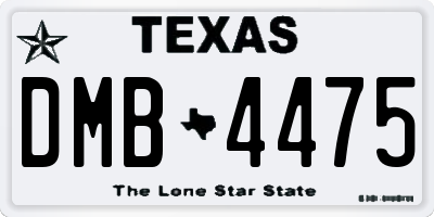 TX license plate DMB4475