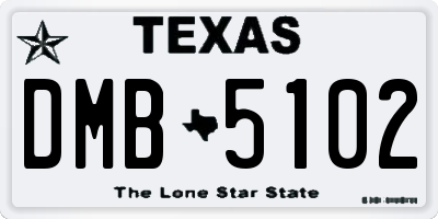 TX license plate DMB5102