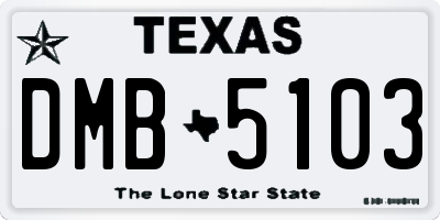 TX license plate DMB5103