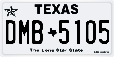 TX license plate DMB5105
