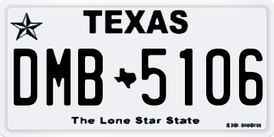 TX license plate DMB5106