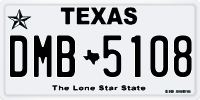 TX license plate DMB5108