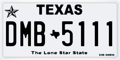 TX license plate DMB5111