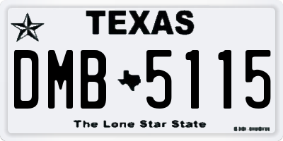 TX license plate DMB5115