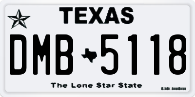 TX license plate DMB5118