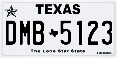 TX license plate DMB5123