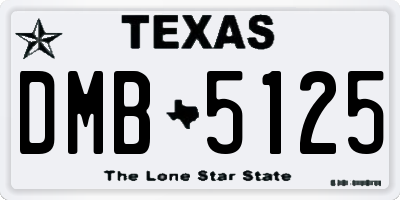 TX license plate DMB5125