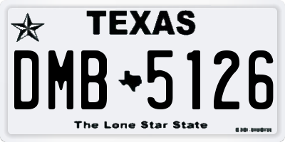 TX license plate DMB5126