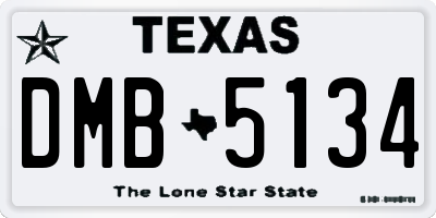 TX license plate DMB5134