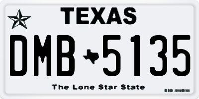 TX license plate DMB5135
