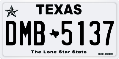 TX license plate DMB5137