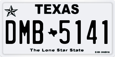 TX license plate DMB5141