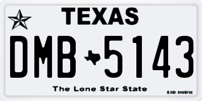 TX license plate DMB5143