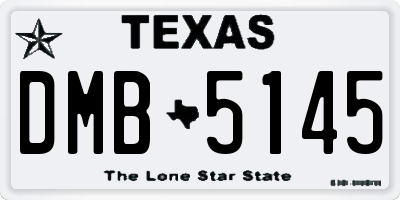 TX license plate DMB5145