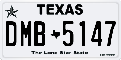 TX license plate DMB5147