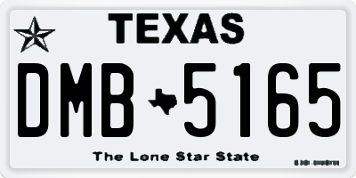 TX license plate DMB5165