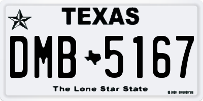 TX license plate DMB5167