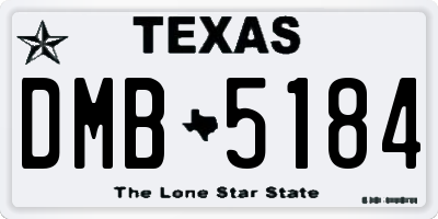 TX license plate DMB5184