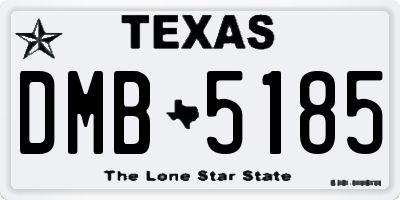 TX license plate DMB5185