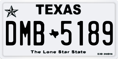 TX license plate DMB5189