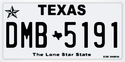 TX license plate DMB5191