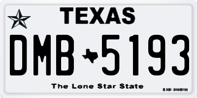 TX license plate DMB5193
