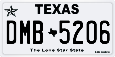TX license plate DMB5206