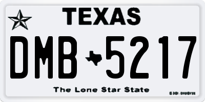 TX license plate DMB5217