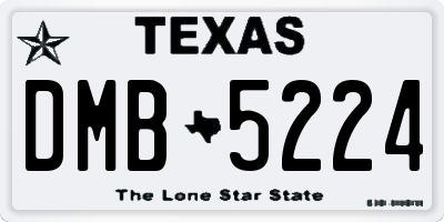 TX license plate DMB5224